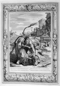 Achelous in the Shape of a Bull is Vanquished by Hercules by Bernard Picart