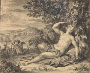 Erigone seduced by Bacchus by Bernard Picart