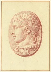 One of Four Studies after Cameos, Three with Classical Profile Portraits and One with a Fragmentary Relief of Cupid and Two Lions Drawing a Chariot by Bernard Picart