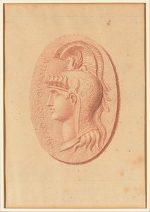 One of Four Studies after Cameos, Three with Classical Profile Portraits and One with a Fragmentary Relief of Cupid and Two Lions Drawing a Chariot by Bernard Picart