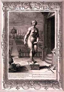 Pygmalion is Enamoured With a Statue he Has Made, And at his Prayer Venus Transforms it into a Woman by Bernard Picart