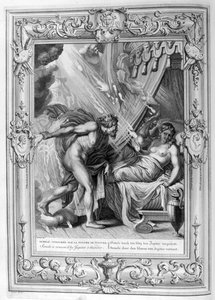 Semele consumed by the fire of Zeus (engraving)