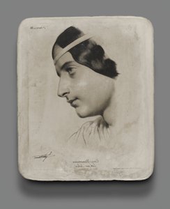 Lithographic Stone for Head of a Woman for a Model Book by Bernard Romain Julien