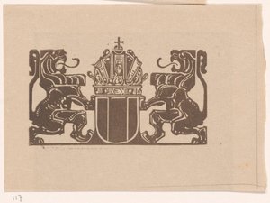 Coat of Arms with Two Lions by Bernard Willem Wierink