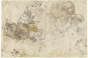 Moses and a Mourning Mary or Mary Magdalene by Bernard van Orley