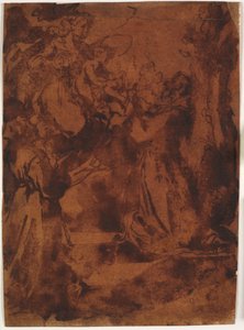 Virgin Mary with the Christ Child Giving the Franciscan Belt to St. Francis of Assisi and an Unidentified Franciscan Monk by Bernardino Capitelli