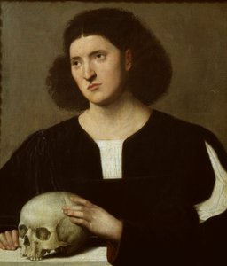 Portrait of a Young Man with a Skull, c1510-1515 by Bernardino Licinio