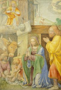 Nativity and Annunciation to the Shepherds by Bernardino Luini