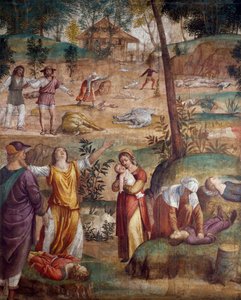The death of the firstborn, fresco transferred on wood