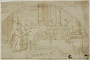 Design for a Lunette: Devils and Saint in a Monastery by Bernardino Poccetti