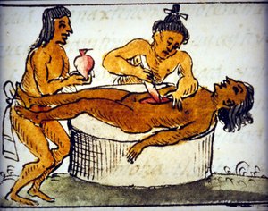 Human Sacrifice: Ritual Sacrifice Among the Aztecs. From a Manuscript by Bernardino de Sahagun by Bernardino de Sahagun