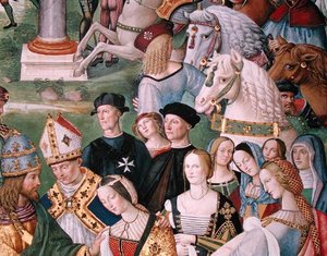 Aeneas Sylvius Piccolomini Presents Eleonora of Aragon to Frederick III on 24th February 1452 (detail)