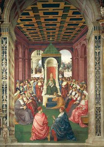 Enea Silvio Piccolomini in act of submission to Pope Eugenius IV (detail)