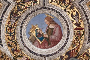St Luke (detail) by Bernardino di Betto Pinturicchio