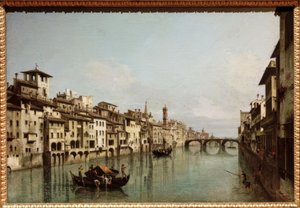 The Arno in Florence with the Ponte Santa Trinità by Bernardo Bellotto