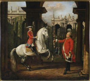 Colonel Koenigsfels Teaches Horse Riding to Prince Józef Poniatowski by Bernardo Bellotto