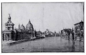 The Entrance to the Grand Canal, with the Dogana da Mar and Santa Maria della Salute on the Left by Bernardo Bellotto