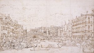 The Grand Canal, Venice, with the Rialto Bridge from the South by Bernardo Bellotto