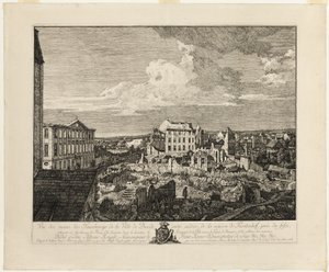 The Ruins of the Pirnaischer Suburb with the Palais Furstenhof