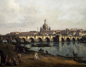 View of Dresden from the Right Bank of Elbe Upstream from Bridge of Augustus