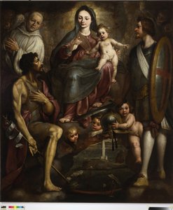 Bernardo Castello and Saints George and Battista intercede with Our Lady for the city of Genoa