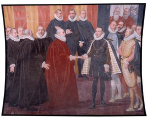 Meeting of Genoese Doge Giacomo Durazzo Grimaldi and John of Austria by Bernardo Castello