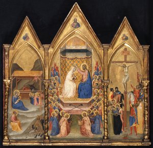 Triptych (Nativity; Coronation of the Virgin; Crucifixion) by Bernardo Daddi