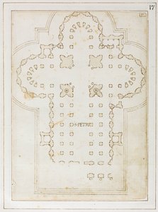Plan of St Peter’s, Codex Coner, 1513-15 by Bernardo Della Volpaia Bernardo Della Volpaia