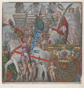 Sheet 9: Julius Caesar in His Horse-Drawn Chariot, from The Triumph of Julius Caesar by Bernardo Malpizzi