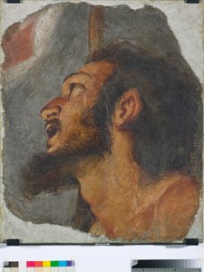 Head of St. John the Baptist (Fragment of Detached Fresco) by Bernardo Strozzi