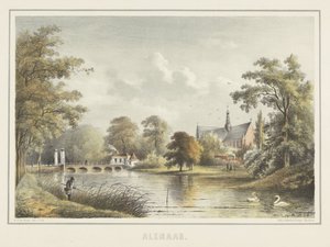 View of Alkmaar with the Great Church by Bernardus Gerardus ten Berge
