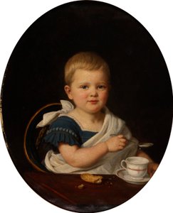 Portrait of a Toddler at Breakfast by Bernhard Reinhold