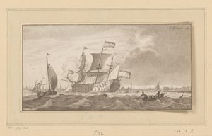Warship on the IJ by Bernhard Schreuder