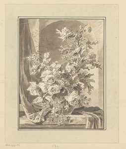 Vase with Flowers in a Niche