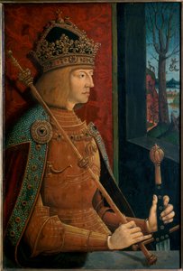 Emperor Maximilian I, with Crown, Sceptre, and Sword by Bernhard Strigel