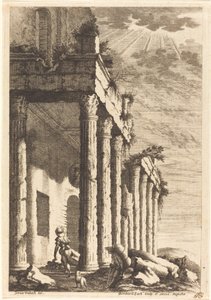 Travelers beside a Ruined Portico