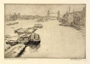 Tower Bridge, Thames, London by Bertha E. Jaques