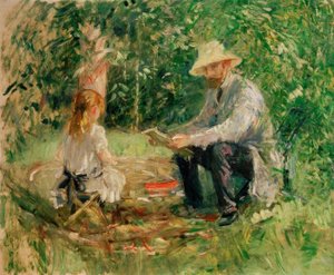 Eugène Manet and His Daughter in the Garden