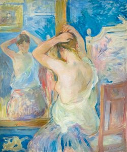 In front of the mirror, c. 1890