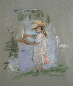 Julie in Pink by the Lakeside by Berthe Morisot