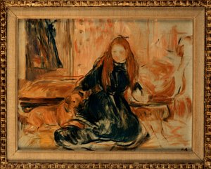 Young Girl Playing with a Dog