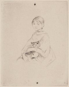 Young Girl with Cat (Julie Manet) by Berthe Morisot