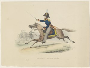 Belgian Major General, 1830 (Belgian Costumes: Ancient and Modern, Military, Civil and Religious, 1830) by Bertrand