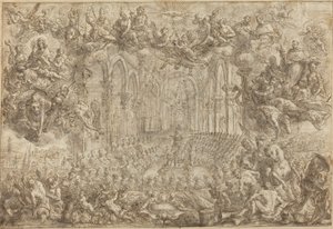 The Council of Trent with Saint Thomas Vanquishing the Heretics by Biagio Falcieri