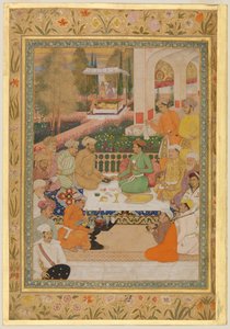 A Garden Gathering with a Prince in a Green Jama