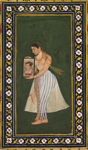 Nur Jahan, Holding a Portrait of Emperor Jahangir by Bishandas
