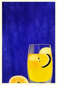 Lemon Drink on Blue