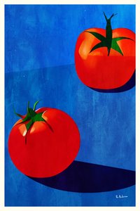 Red Tomatoes on Blue