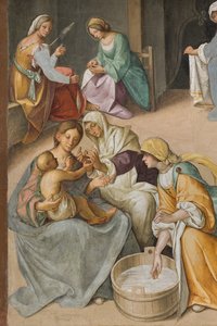 Central Nave, Second North Span, Birth of the Virgin (detail)