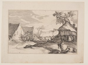 Plate 16, from Landscapes with Farmhouses by Boetius Adams Bolswert